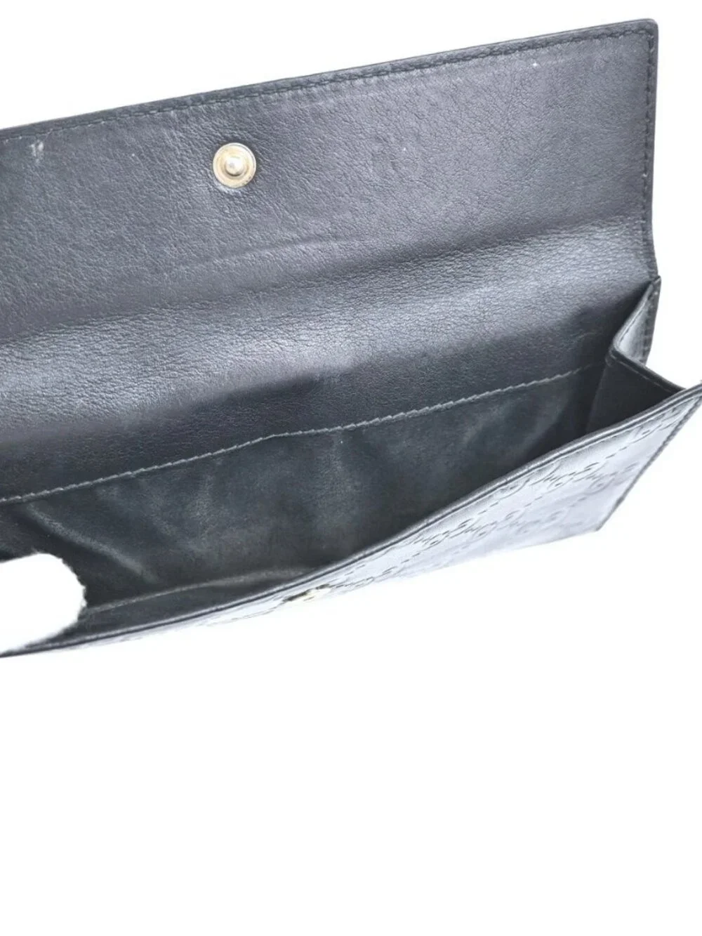 GUCCI Logo Guccissima GG Lovely Heart Bifold Long Wallet Leather Black 02KD033 - Picture 10 of 16